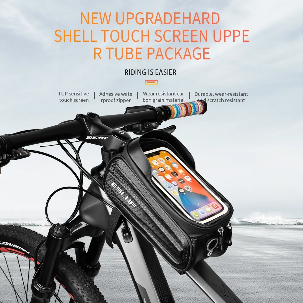 Waterproof Hard Shell Bike Phone Bag Big Capacity MTB Frame Bag Anti ...