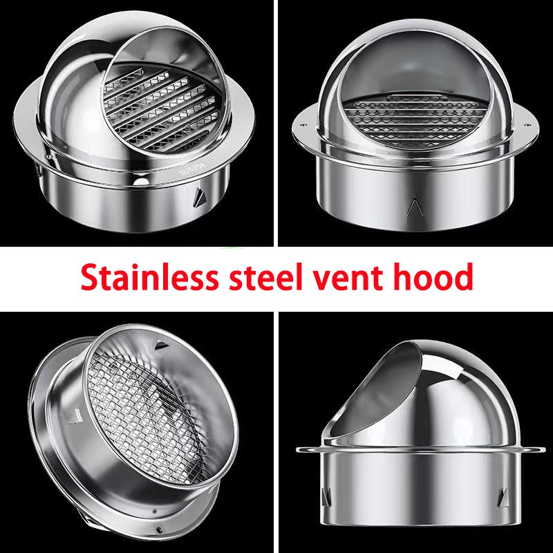 304 Stainless Steel Hood Exterior Wall Air Outlet Exhaust Hole Cover ...