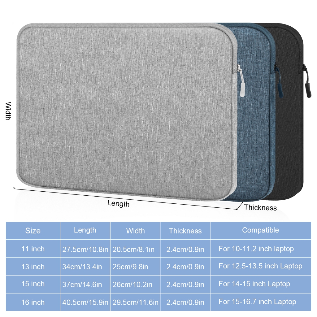 Laptop Sleeve Case 11 13 15 16 inch For HP DELL Notebook bag Carrying ...