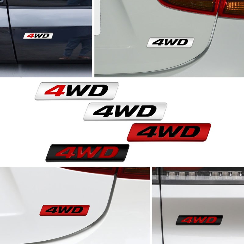 Truck 3D Metal Four Wheel Drive For Car Tail Rear Side Windshield Fender Decal E