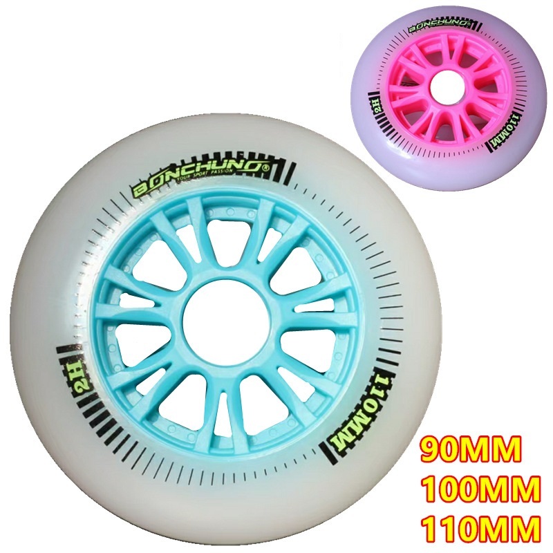 8pcs professional HR 85A pu 90mm/100mm/110mm speed racing inline skates