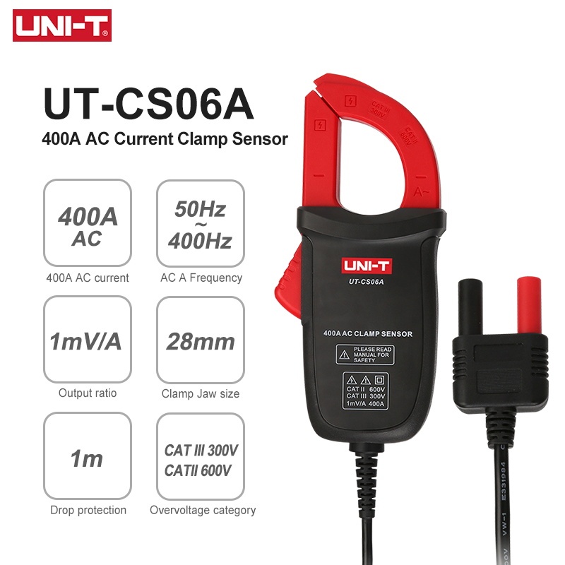 UNI-T UT-CS06A 400A AC Current Clamp Sensor; Multimeter Sensor For ...