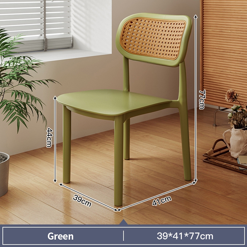 Nordic Rattan Chair Stackable Dining Chair Home Modern Simple Plastic ...