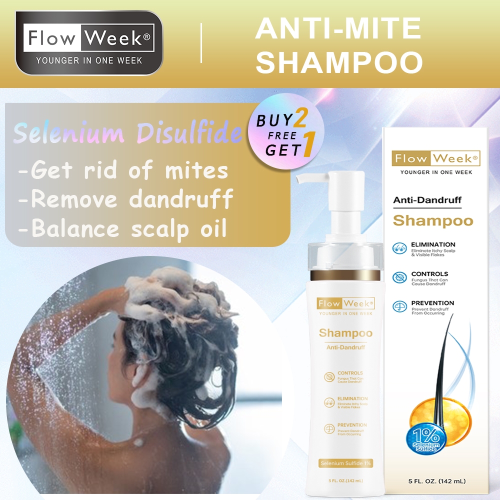 Flow Week Selenium Disulfide Shampoo Fights Mites Eliminates Dandruff