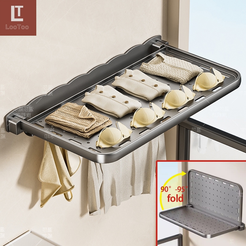 LOO TOO Folding Clothes Dryer Wall Hanging Clothes Dryer Towel Drying ...