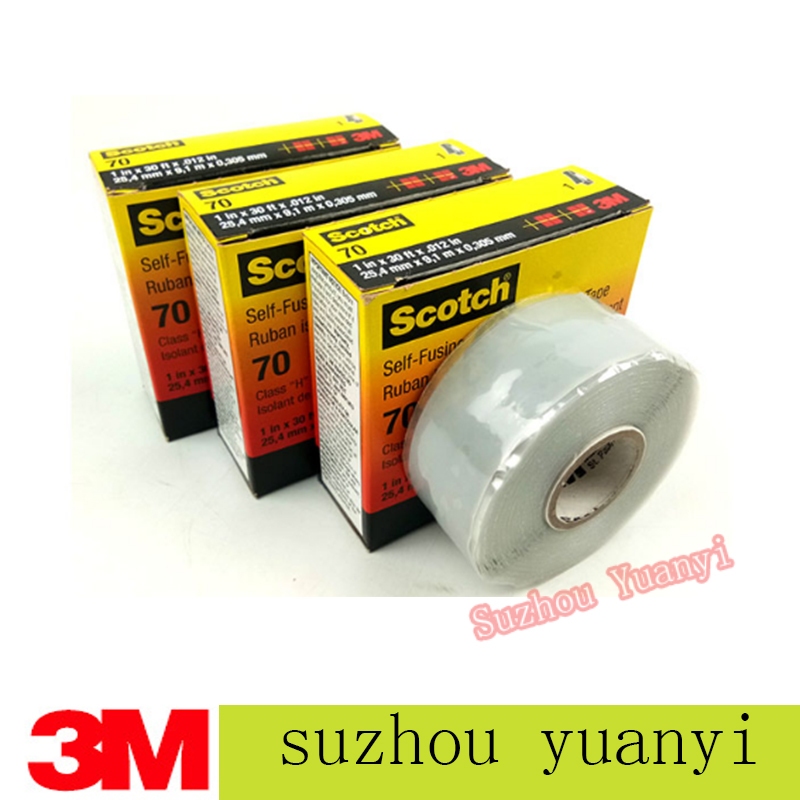 3M Scotch 70 Self-Fusing Silicone Rubber Electrical Tape 25. 4mm x 9.1m ...