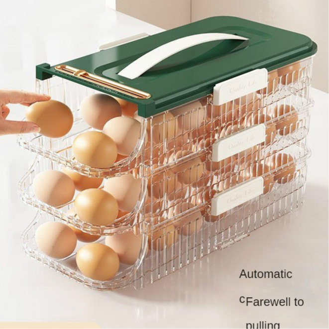 Large-capacity Refrigerator Door Rolling Egg Rack Holder Egg Storage ...