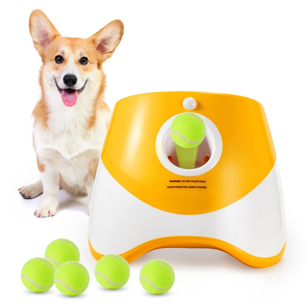 Dog Automatic Ball Server Toy Tennis Machine Pinball Machine Spit Ball ...