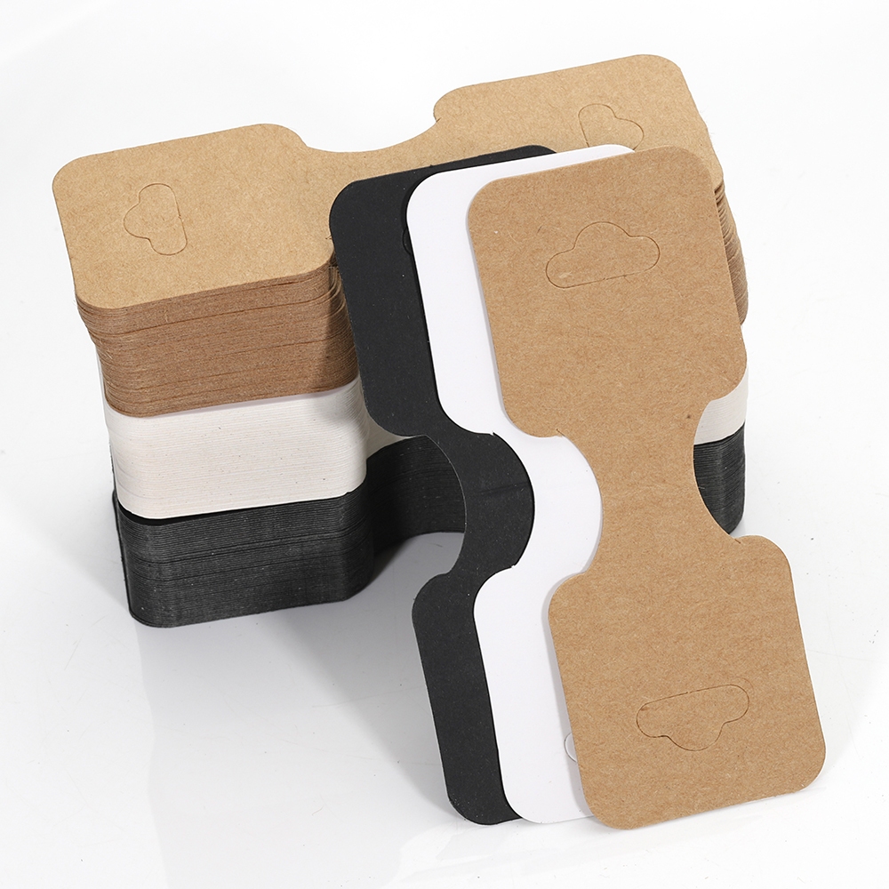 50pcs/lot 5x12cm Foldable Blank Kraft Paper Card Necklace Bracelet ...