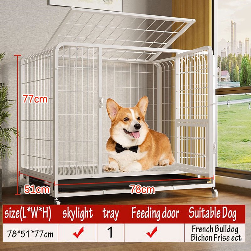 Dog Cage Heavy Duty Dog Kennel Steel with Wheels,Extra Large Dog Crates ...