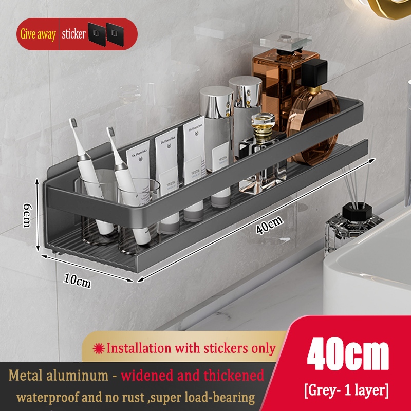 MEIDOO Aluminium Wall-Mounted Waterproof Bathroom Storage Rack | Shopee ...