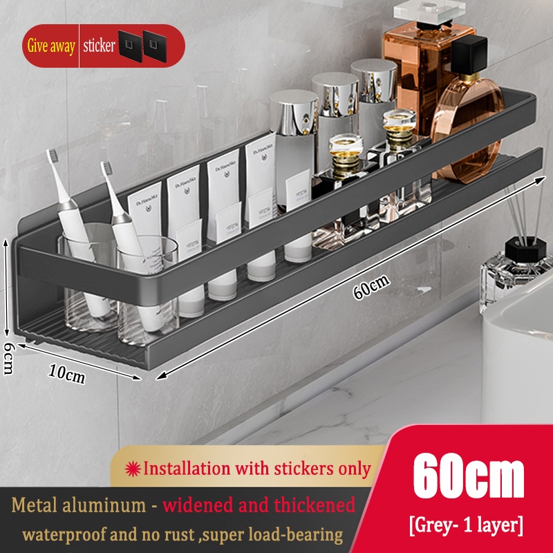 MEIDOO Aluminium Wall-Mounted Waterproof Bathroom Storage Rack | Shopee ...