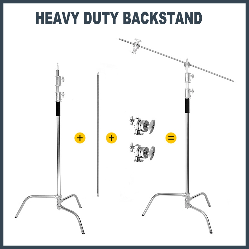 330CM C Light Stand on Turtle Base Kit with Two Tier Spring Loaded ...