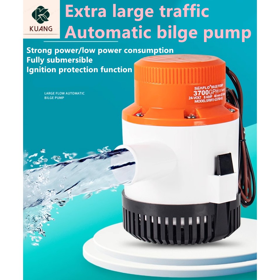 SEAFLO Underwater Electric Motor 350 GPH Non Automatic Bilge Water Pump For Marine Yachting Boat 12 Volt
