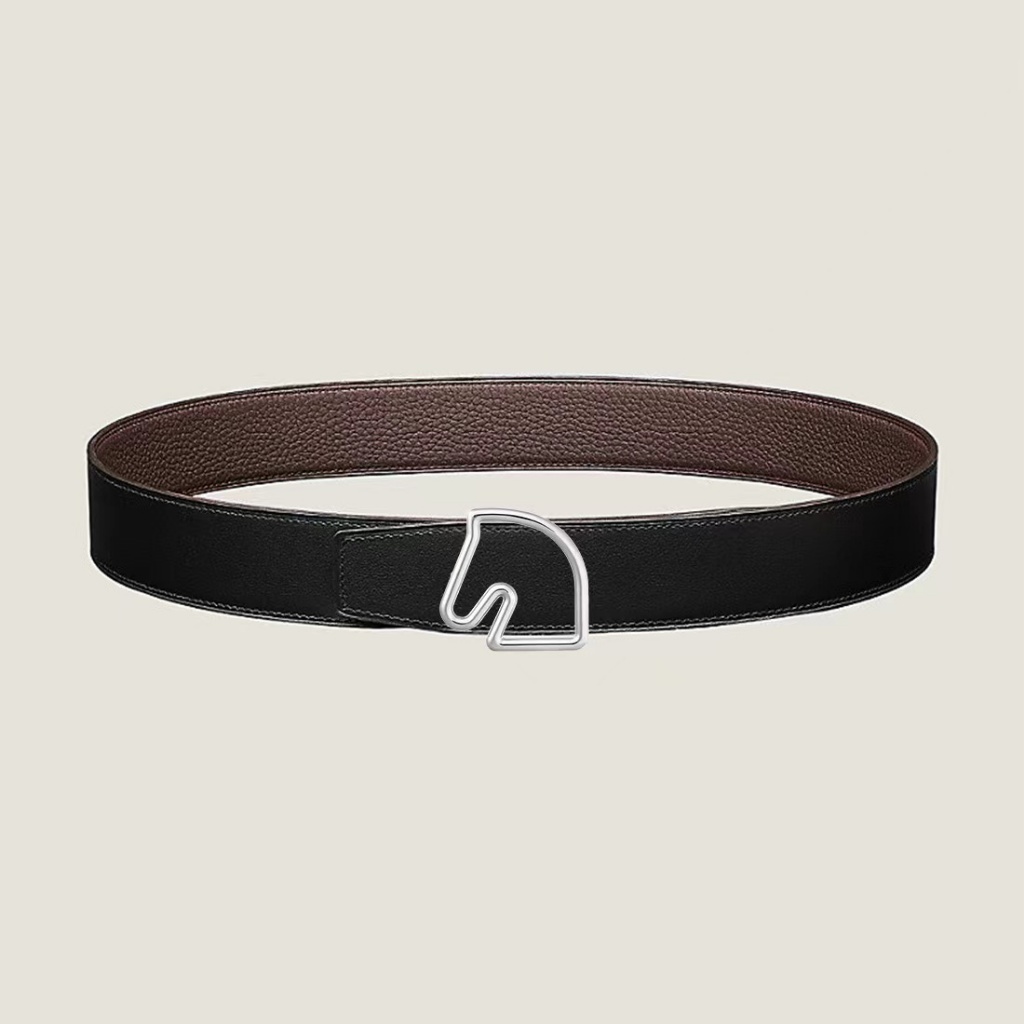 New luxury brand h men's 38mm double-sided leather belt+{original gift ...