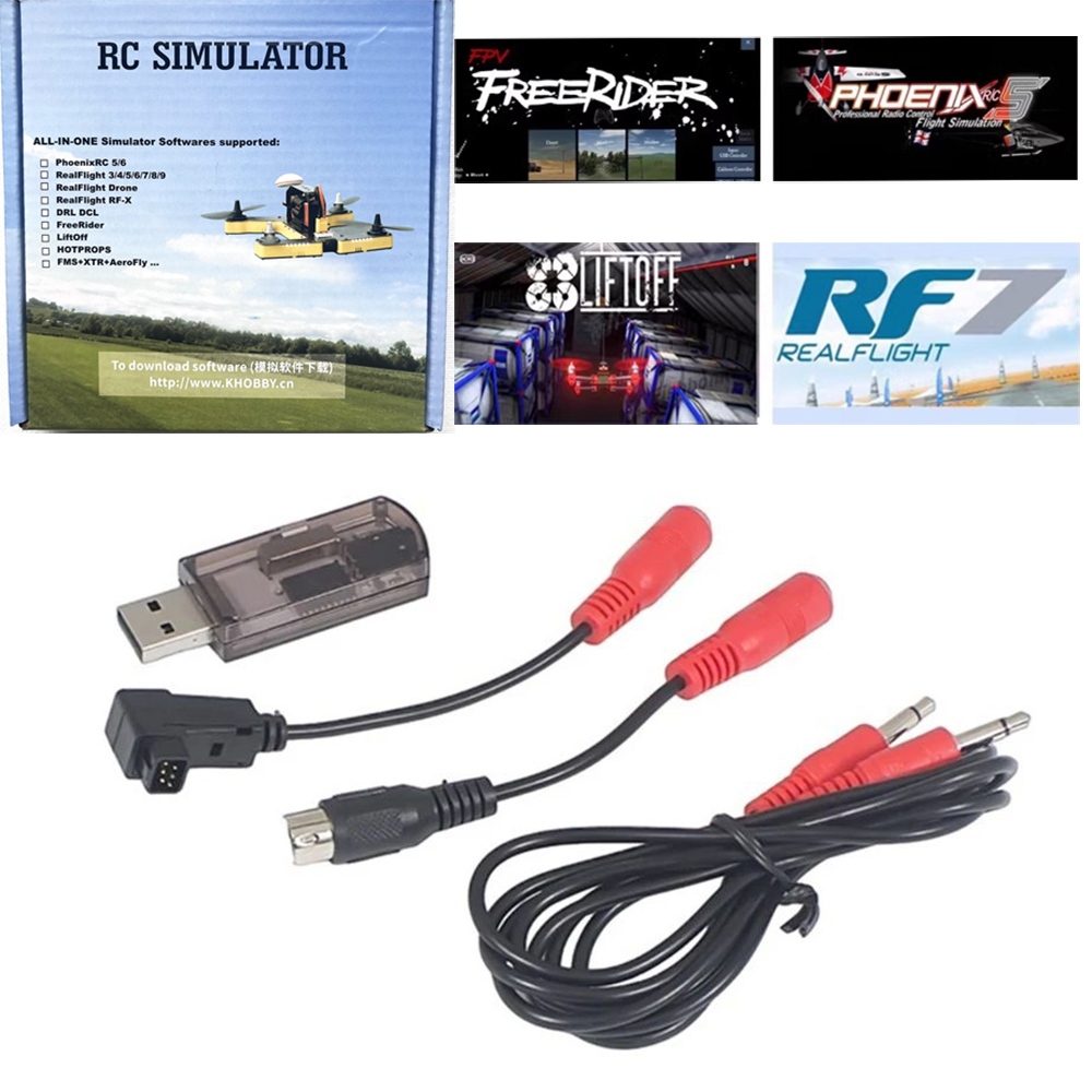 Upgraded 22 In 1 RC USB Flight Simulator With Cables For G7 Phoenix 5.0 ...