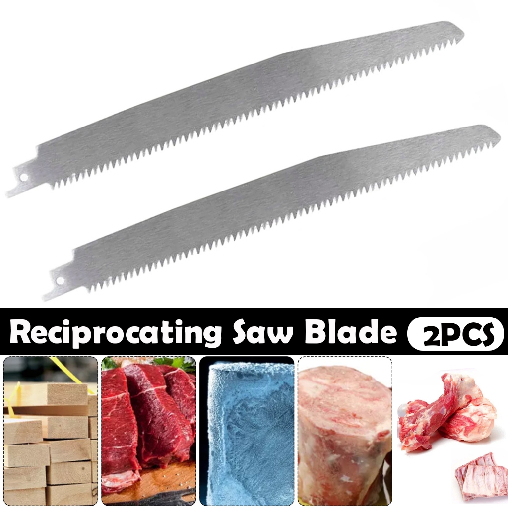 2Pcs 28cm Reciprocating Stainless Steel Saw Blade Unpainted 5TPI Frozen ...