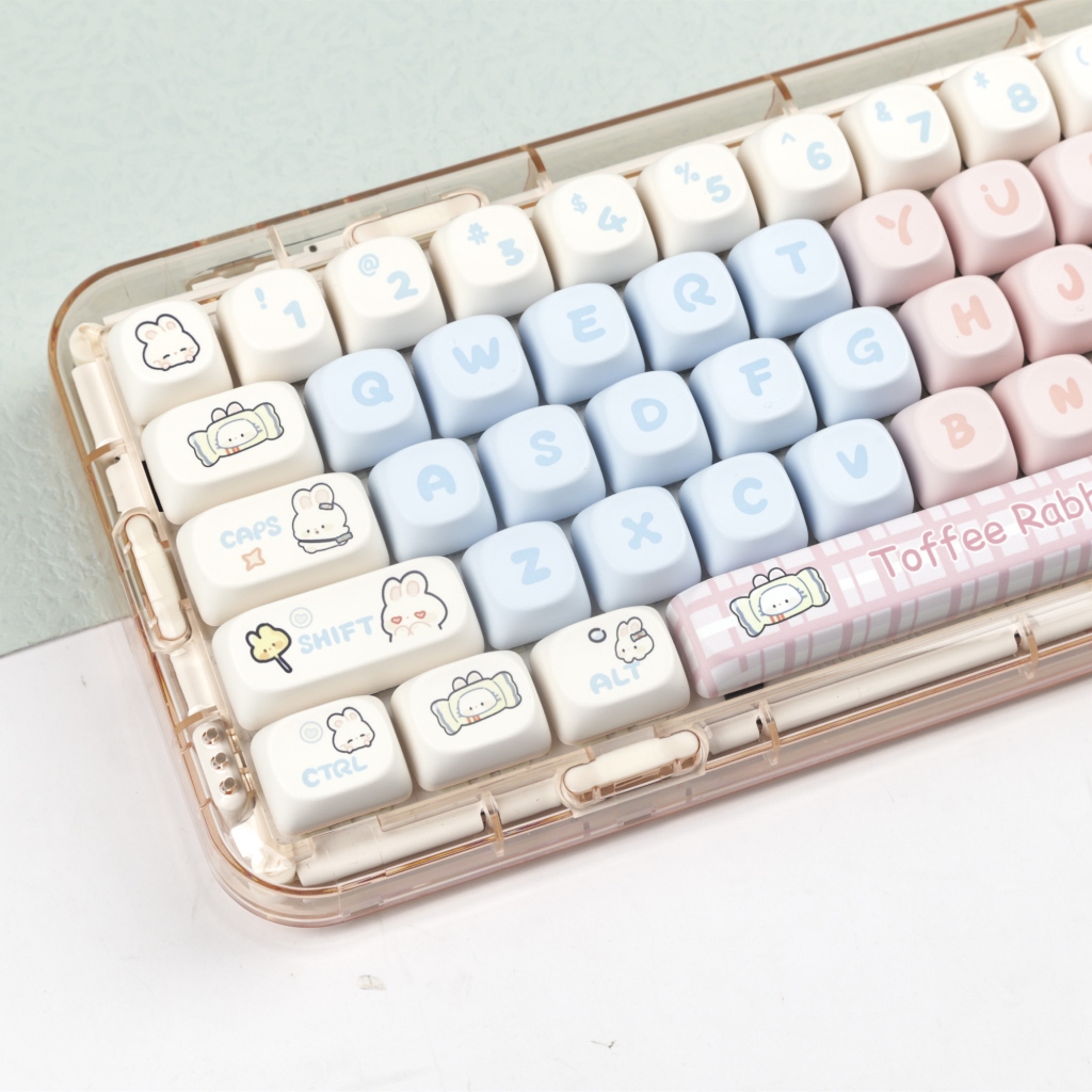 Toffee Keycap PBT Sublimation MOA Profile 139 Keys Pink Keycap Cute ...