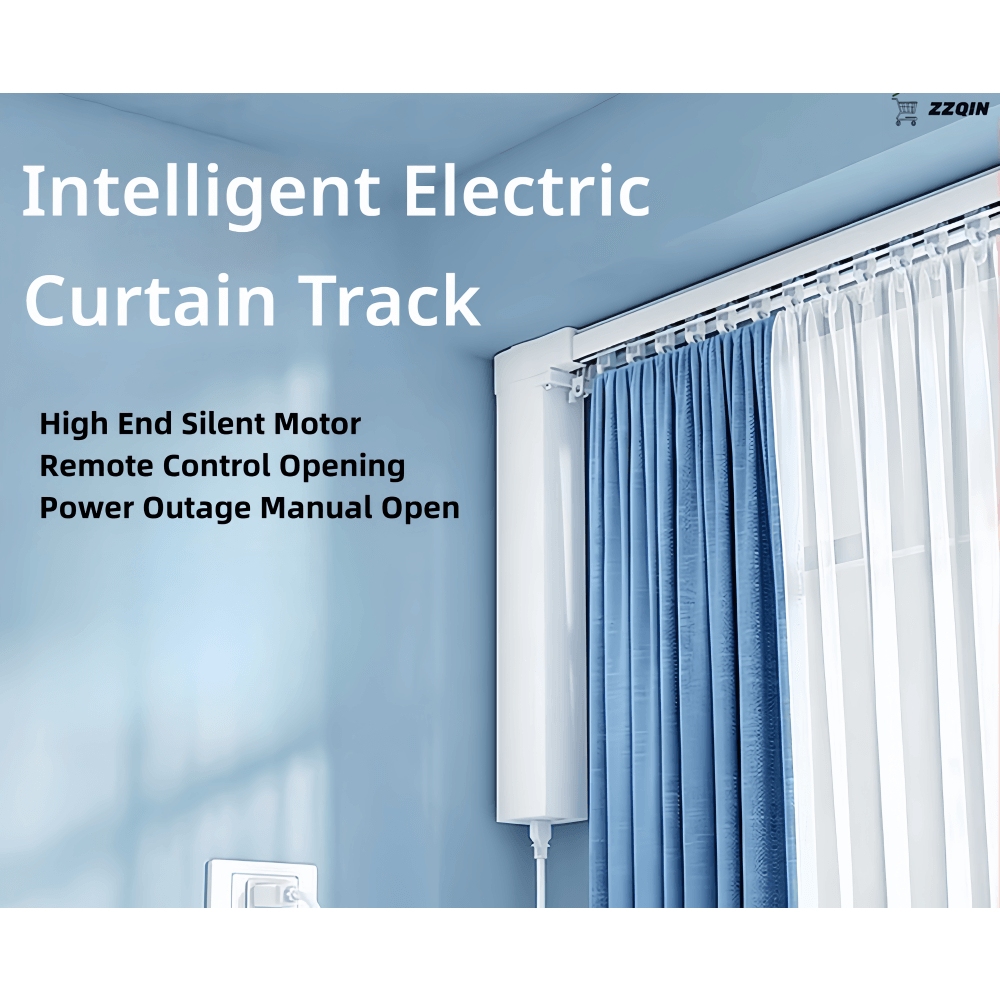 Remote Control Smart Curtain Motor With Rail Langsir Siling For Home