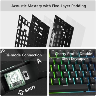 WOMIER SK75 75% Mechanical Gaming Keyboard RGB Aluminum Wireless 3 ...