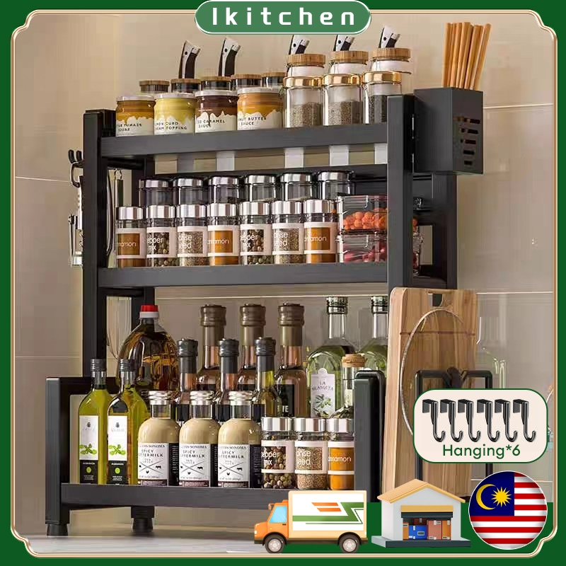 2/3 layer multifunctional stainless steel kitchen seasoning storage ...