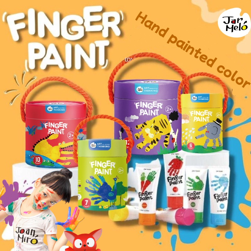 Jar Melo Finger Paint For Kids 12 Colors Large Capacity Non Toxic