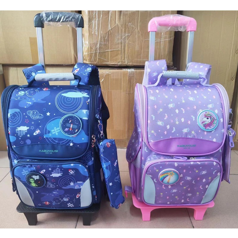 Trolley School Bag 2 Or 6 Wheel Primary School Boy Girl Lightweight 