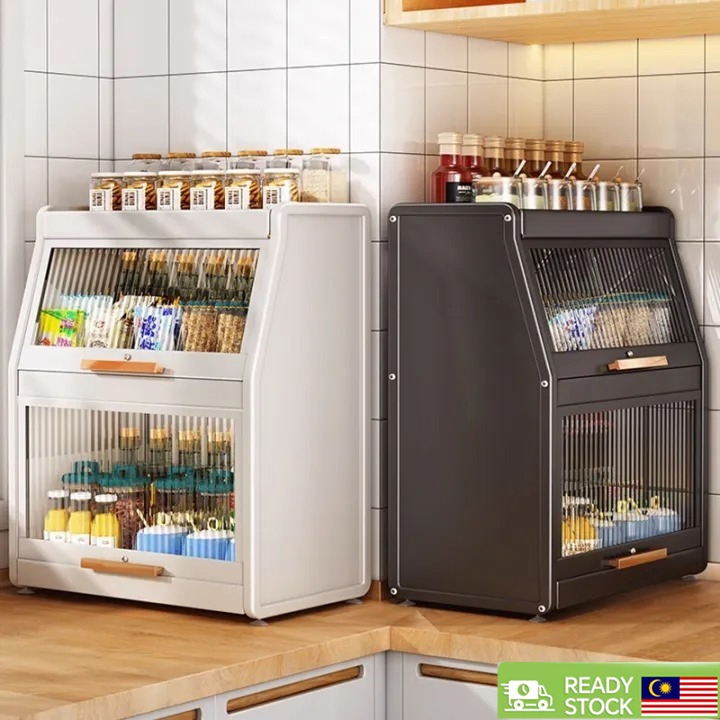 Kitchen cabinet Double Tier Multi-Functional Storage Rack Sealed ...