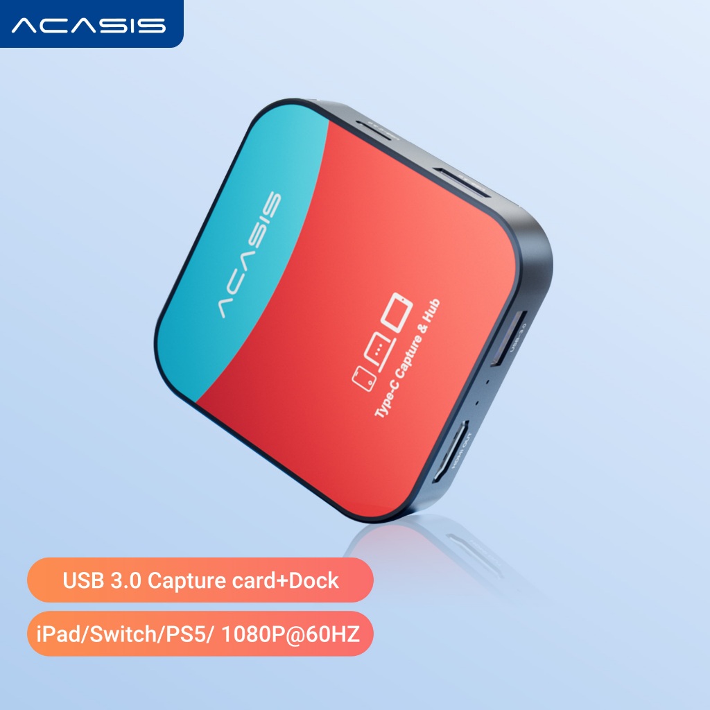 ACASIS Typec Capture Card & Docking Station 2In1, 1080P 60Hz Game