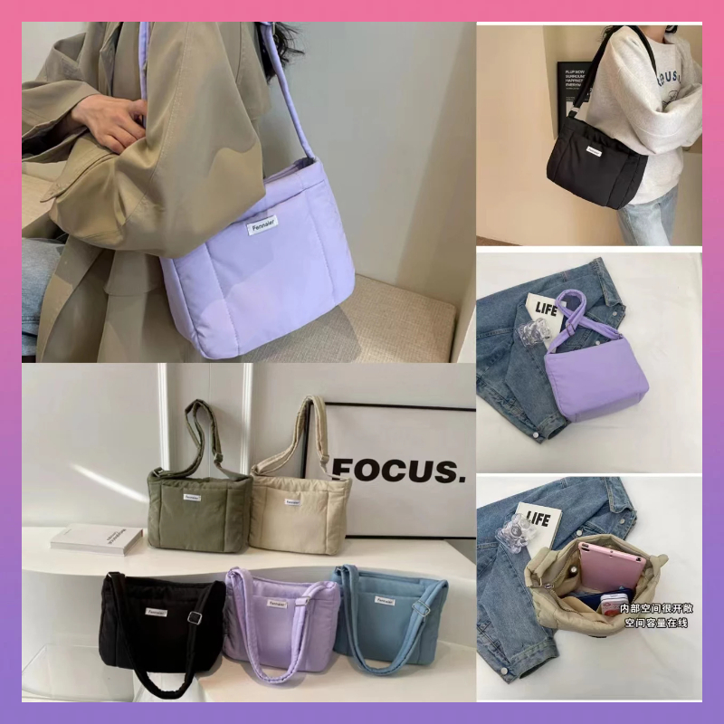 Equal to MELENE Down Cotton Handbag, Small and Simple Nylon Underarm ...