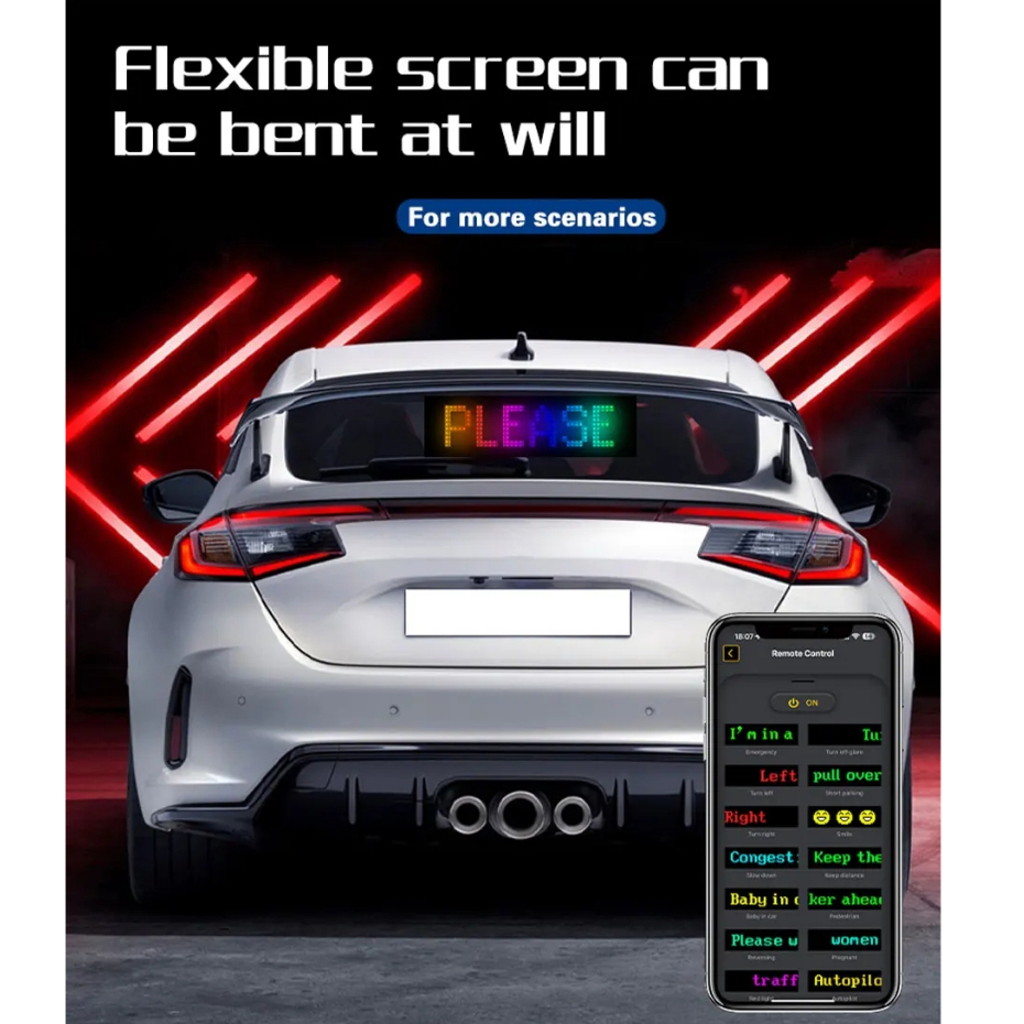 Flexible Car Led Matrix Panel DIY Programmable Scrolling LED Sign ...