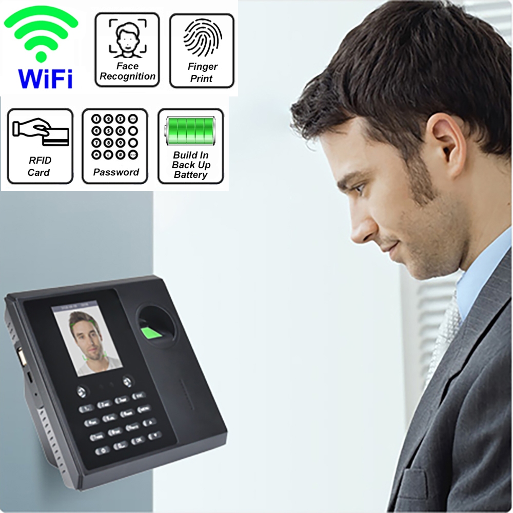 WiFi Battery Face Time Attendance Machine Fingerprint Employee ...