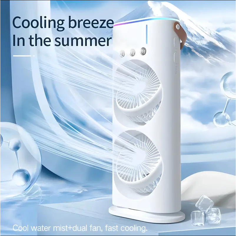 【Msia Ready Stock】Desktop fan, high wind fan 7Colorful double-head ...