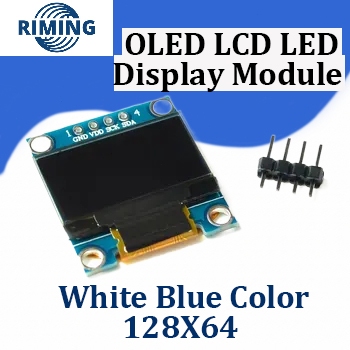 0.96 Inch I2C OLED Display Module 128x64 Blue LED For Arduino – 4 Pin IIC Serial