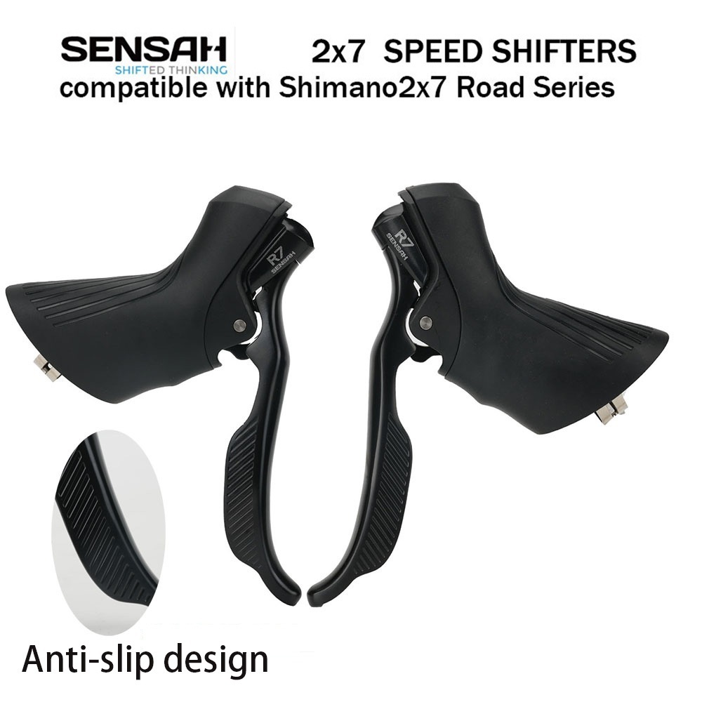 SENSAH Silver Road Bike Shifters /2X8/2X9/2X10/2X11 Speed Lever Brake Bike Derailleur compatibel met Shimano (PHI(2x10