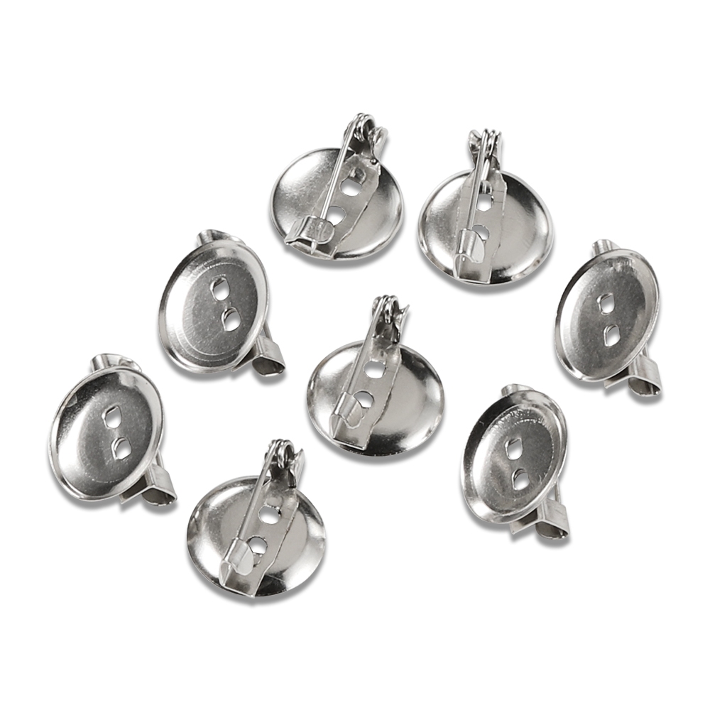 50pcs Round Brooch Base 15 20 25 30mm Cabochon Blanks with Safety ...