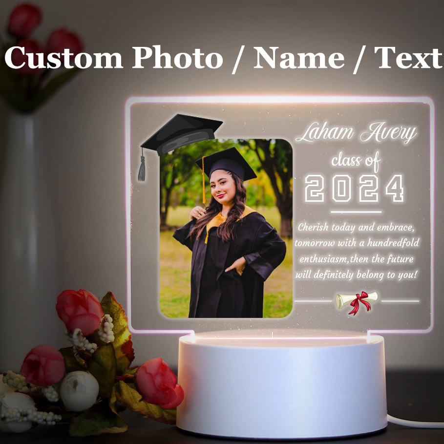 Custom Name Photo Graduation Acrylic Lamp Gift for Graduates ...