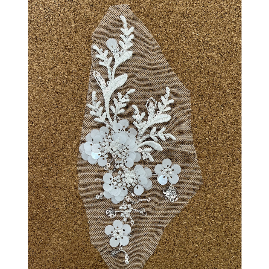 pc Price Beads Flower Beaded Lace Fabric Applique Sewing Patches