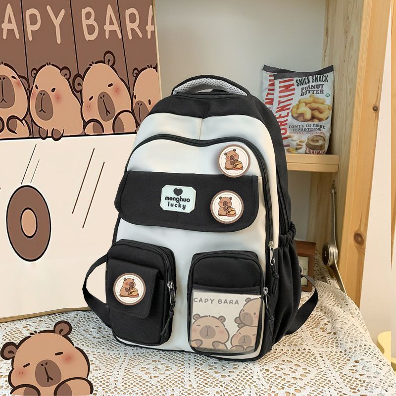 Capybara Backpack Cute 17 Inch 3 Piece Set With Insulated Lunch Bag And Pencil Case, Bookbag - View #2