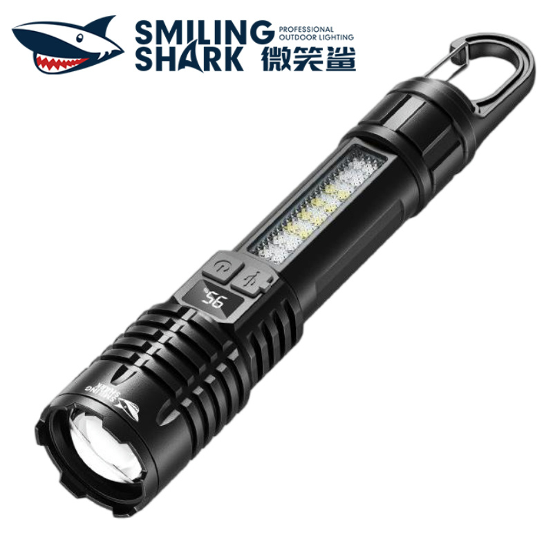 Smiling Shark Flash Light LED Super Bright Torch Light Type-c ...