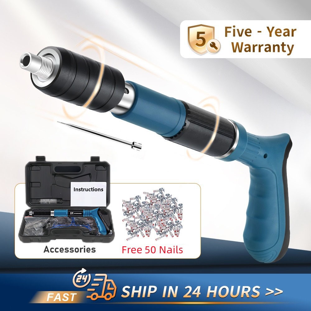 (Free 50 Nails) Manual Steel Nailgun Concrete Rivet Tool Steel Rivet ...