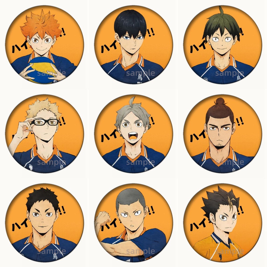 Haikyuu!! Hinata Kageyama Sugawara Koushi Nishinoya Yuu Badge Anime ...