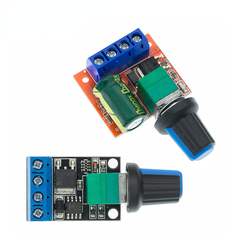 Mini 5A 10A 90W PWM 12V DC Motor Speed Controller Module DC-DC 4.5V-35V ...