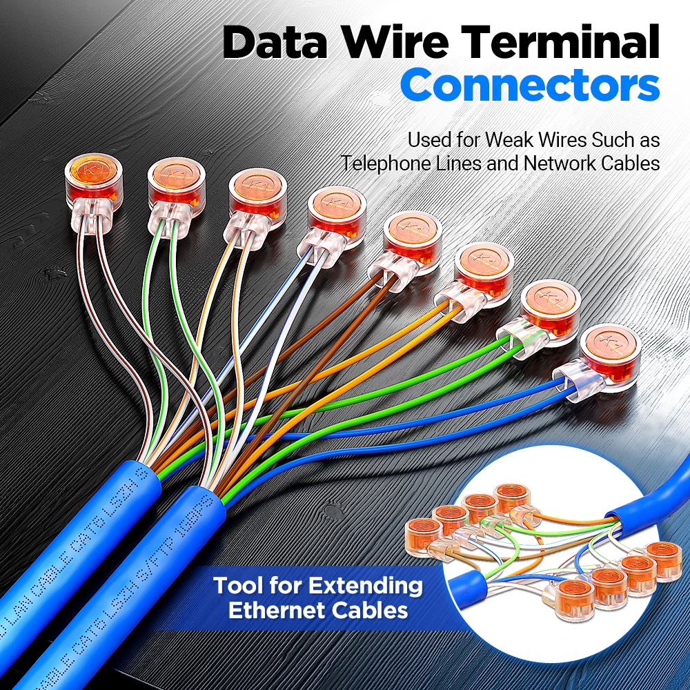 AMPCOM RJ45 K1 Crimp Connector Terminals Waterproof Wiring Ethernet ...