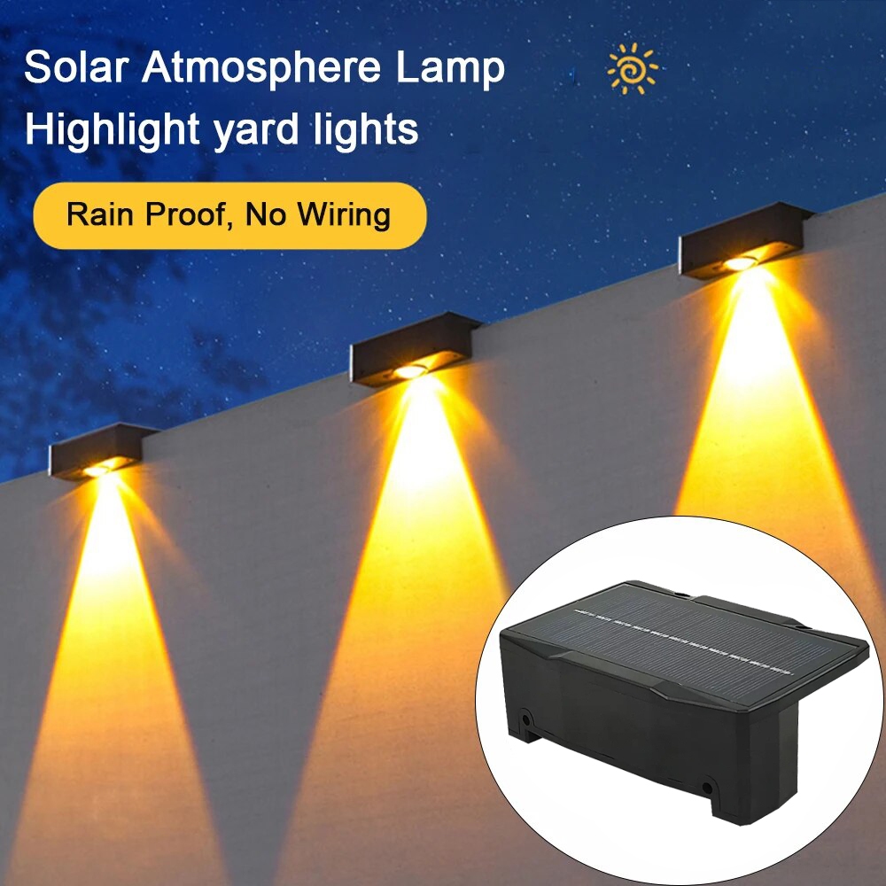 LED Solar Wall Light Outdoor Garden Lamp Waterproof Automatic Sensor