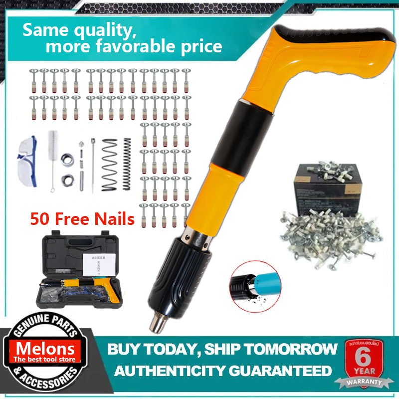 ((Free 50 Nails) Manual Steel Nail Gun Concrete Rivets Tool Steel Nail ...