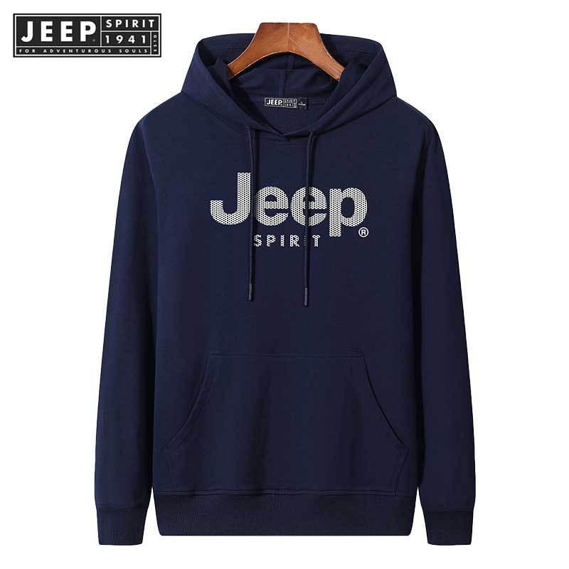 JEEP SPIRIT 1941 ESTD New Men's Sweater Hooded Pullover Solid Color ...