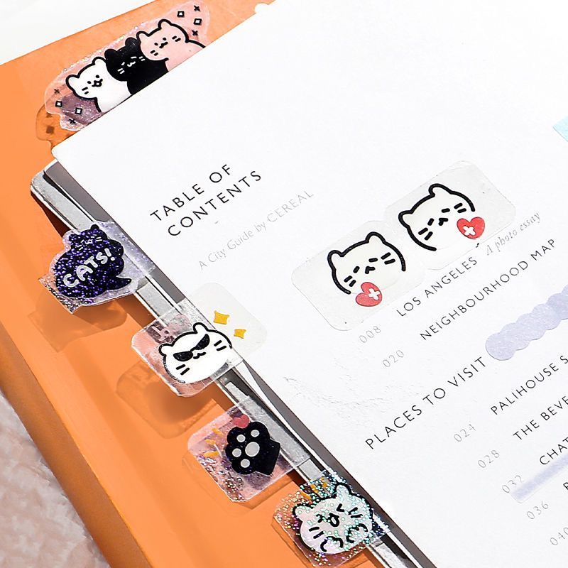 Ohaya | Fine Flash pet Index Sticker Cute Cat Waterproof Plastic ...