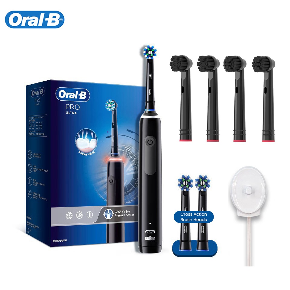 Oral B Pro Ultra Electric Toothbrush Cross Action 4 Modes Pressure ...