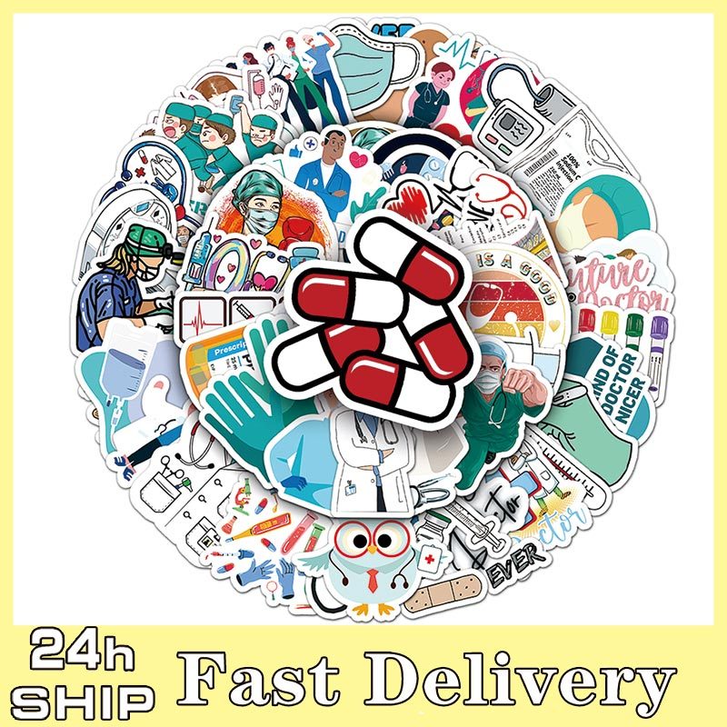 50PCS Doctor Stickers Waterproof Vinyl Decal Sticker for Scrapbooking ...